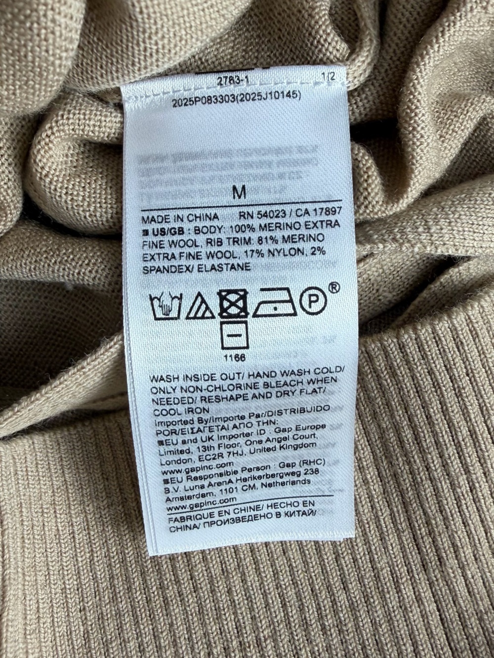 Banana Republic 100% Extra Fine Merino Wool Backless Sweater Camel M - Picture 7 of 11